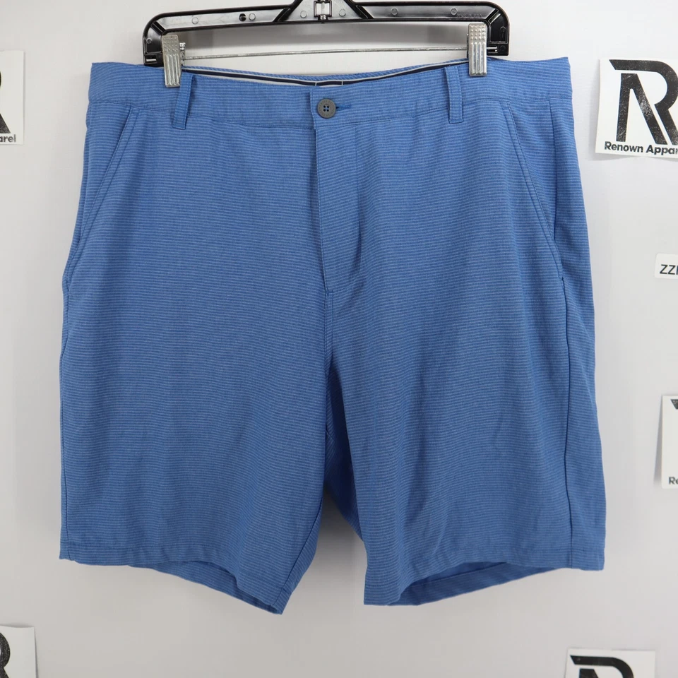 Men Puma Golf Performance Tech Golf Shorts Size 38 Blue Striped 9" Inseam Casual - Image 1 of 4
