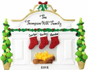 Manto chimenea 3 mesas adorno personalizado árbol de Navidad - Imagen 1 de 2