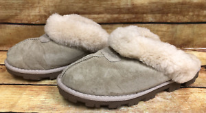 UGG COQUETTE 5125 BEIGE Sheepskin Suede Slides Slippers Shoes Womens 9 (3C44)