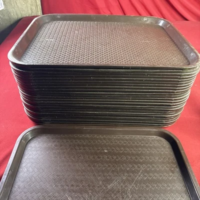 Vollrath 1418 Rectangle Brown Serving Tray 18x14 Vtg - Image 1 of 4