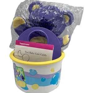 Tupperware Vintage Tiwi Bear Baby Care Set Wash Cloth Caddy RARE NEW - Picture 1 of 9