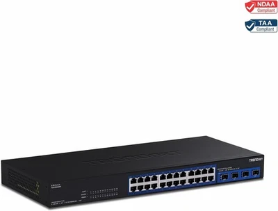 TRENDnet 28-Port Multi-Gig Switch, TEG-S50284, 24 2.5Gb RJ45 Ports, 4 x 10G SFP+ - Image 1 of 4