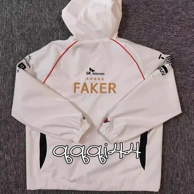 2025 League of Legends T1 FAKER Equipo Blanco Uniforme A Prueba de Viento Disfraz Cortavientos Foto 1 de 4