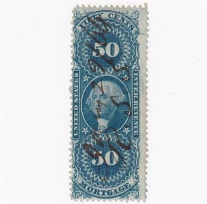 1862 STAMP US SCOTT R59c "Washington-Mortgage" 50 CENT USED HAND CANCEL - L - Picture 1 of 1