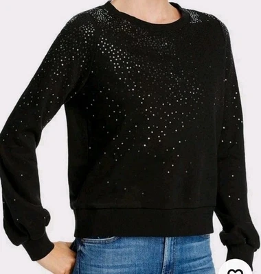 $498 Generation Love Womens Black Crew-Neck Embellished Long Sleeve Sweatshirt S - Image 1 of 4