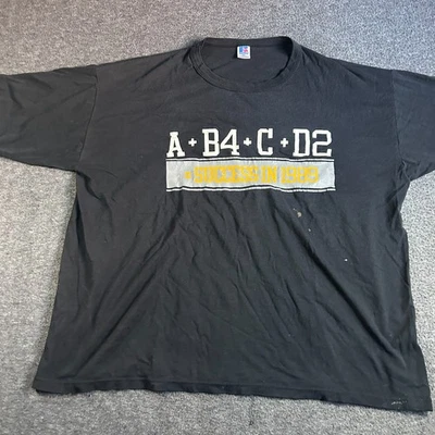 Camiseta Negra Russell Para Hombres De Colección Años 80 Puntada Única EE. UU. Calavera Golpeada Gótica XXL Foto 1 de 4