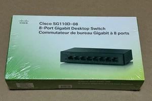 Conmutador de escritorio Cisco SG110D-08 8 puertos Gigabit con fuente de alimentación - Nueva caja sellada - Imagen 1 de 5