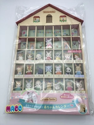 Sylvanian Families Baby Calendar Display Box with One White Rabbit Doll New JP - Image 1 of 4