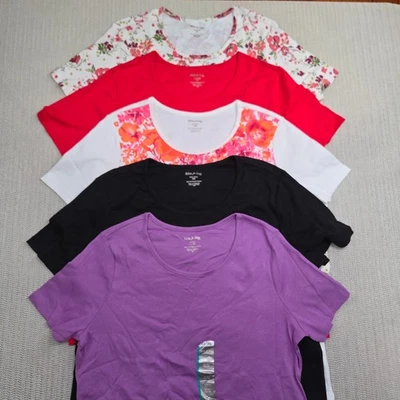 White Stag Shirt Lot of 5 Womens 2XL Cotton Round Neck Short Sleeve Pullover Top - Image 1 of 4