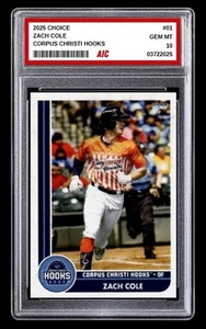 2025 Zach Cole Minor League Rookie Card #01 Corpus Christi Hooks MINT Graded 10 - Picture 1 of 6