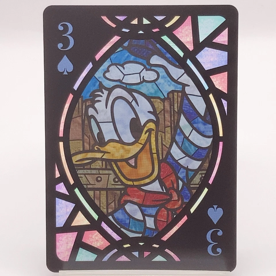 Donald Duck Disney Buntglas Spielkarte Poker Japanisch Pik 3 Japan Selten - Bild 1 von 4