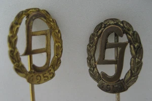 Zwei alte LJ Sport Abzeichen Anstecknadel Pin 1951 und 1953 - Bild 1 von 3