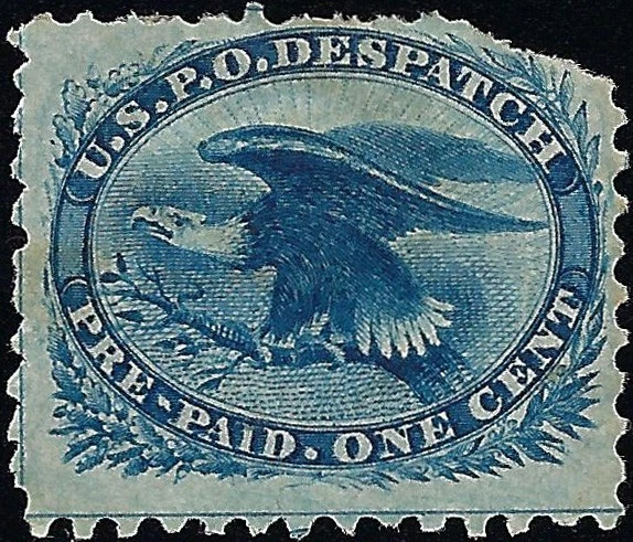 US Scott #LO6 Mint Hinged VF 1 Cent 1851 USPO Despatch Carriers Stamp CV 175 - Image 1 of 1