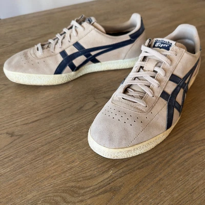 ONITSUKA TIGER Vickka Moscow in Sand Suede Navy Stripe Sneaker-Size US 11 Shoe - Image 1 of 4
