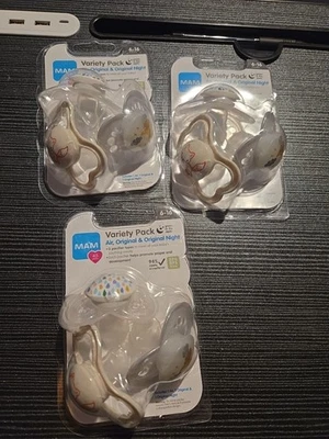 3x Variety Pk Baby Pacifier 3 Types of Pacifiers Mam 6-16mnths - Image 1 of 4