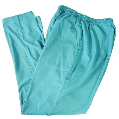 Simply Basic Womens Size M Teal Blue Pull-on Scrub Pants w Elastic Waist - Image 1 of 4