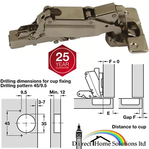 1 X HAFELE 165° ESTÁNDAR TAZA OCULTA CLIC EN BISAGRA DE SUPERPOSICIÓN COMPLETA TORNILLOS INC - Imagen 1 de 4