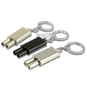 RACE OVAL MUFFLER DUAL TIP CATBACK EXHAUST METAL KEYCHAIN KEY CHAIN RING - Bild 1 von 4