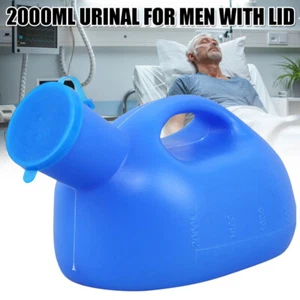 2000ML Plastic Outdoor Urine Bottle w/Lid Male Mens Pee Urinal Storage Campings - Picture 1 of 7