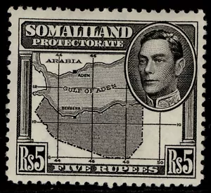 SOMALILAND PROTECTORATE GVI SG104, 5r black, M MINT. Cat £32. - Picture 1 of 1