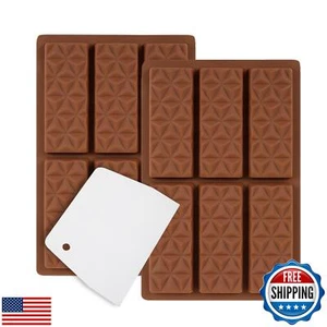 Zivcaer 2 Pack Chocolate Bar Mold Deep for Stuffed Bar, Non-Stick Thick Choco - Picture 1 of 5