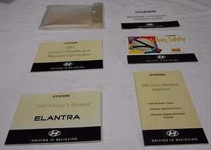 2003 HYUNDAI ELANTRA OWNER MANUAL 6/PC.SET&CLEAR PLASTIC HYUNDAI FACTORY CASE // - Picture 1 of 9