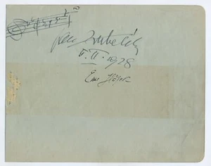 Jan KUBELIK & Emil HÁJEK: Autograph Musical Quotation Signed (VIOLIN) (COMPOSER) - Picture 1 of 1