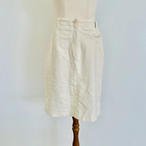 Vintage 90s Country Road Womens Pale Yellow High Waisted Fitted Mini Skirt S - Picture 1 of 12