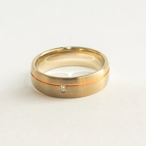 Ring Goldring Diamant 585er Weißgold Rotgold Gold 14 Karat 5,33 Gramm Etui - Bild 1 von 3
