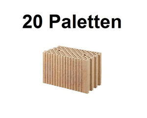 20 Pal. Planziegel POROTON-T18 (24 cm) 8/0,8 Ziegelstein Planstein Mauerwerk