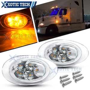 Lente transparente LED cabina marcador lateral luz de giro para Freightliner Cascadia 08-17 - Imagen 1 de 13