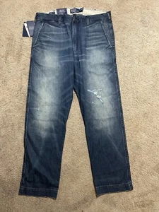 Polo Ralph Lauren Salinger Straight Fit Chino Pants Jeans Soft Size 36x32 NWT - Picture 1 of 8