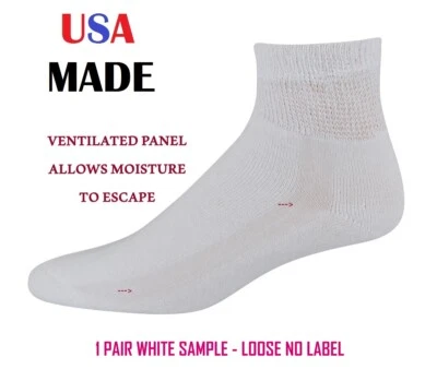 ENVÍO GRATUITO 6 pares de calcetines tobilleros de algodón para diabéticos a elección de médicos para hombre ¡Hechos en EE. UU.!  Foto 1 de 4