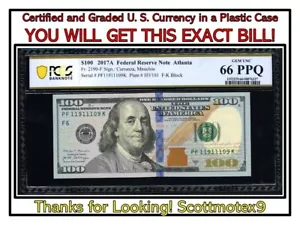 $100 2017A PCGS 'GEM UNC 66 PPQ'🔥Fr. 2190-F ⭐️ Federal Reserve Note 🤩ATLANTA💰 - Picture 1 of 6