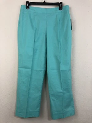 New SHARON YOUNG Green Linen Crop Pants Size 10 Stretch Light Relax Capri F39 - Image 1 of 4