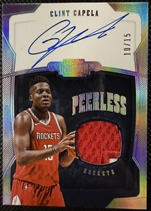 2018-19 Panini Dominion Clint Capela Silver Peerless Patch Auto /15 #PJ-CCP - Bild 1 von 2