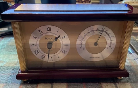 Bulova Desk/Mantle Dual Clock and Thermometer Cover