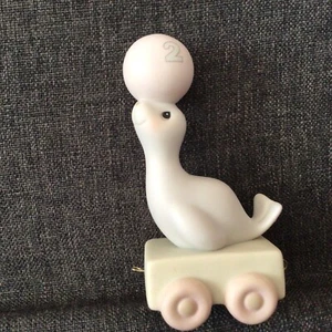 Enesco Precious Moments Figure Birthday Train Series 2nd Bday Seal Box Vtg 1985 - Picture 1 of 4