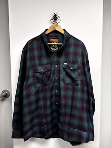 NWT Dixxon Mighty Ducks Quack Hockey Purple & Blue Plaid Flannel Shirt, 2XLarge - Picture 1 of 5