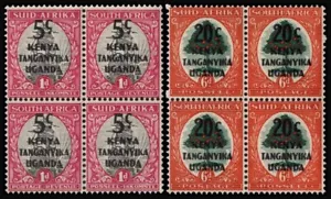 SAVOYSTAMPS-KUT STAMPS Blocks of 4-1941-42 *MNH* 5c OVPT on South Africa stamps - Picture 1 of 3