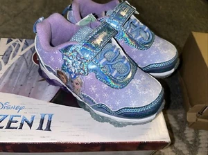 Kids Size 7 Frozen Light Up Sneakers - Picture 1 of 4