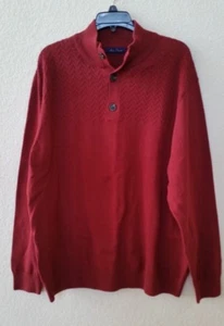 ¡Nuevo! Suéter Para Hombre Alan River XXL Simulado Cuello Alto Borgoña Tejido con Cable - Imagen 1 de 8