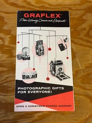 Graflex Graphic 35 Camera Flash Stereo Graphic 3-D VTG 1955 Catalog Brochure Ad - Image 1 of 4
