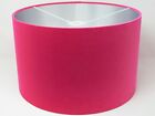 Lampshade Hot Pink Velvet Brushed Silver Drum Light Shade