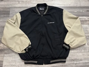 Vintage King Louie Boeing Jacket Mens Size XL Zip Up Black Beige Made In USA - Picture 1 of 8