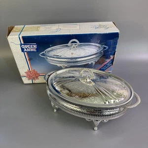 Queen Anne Silver Plated Casserole Server Dish Oval 14” By 8.5”  - Picture 1 of 16