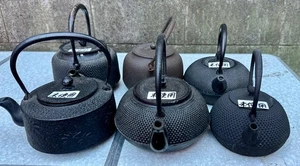 Antikes japanisches Tetsubin Eisen Teekanne Set von Seido 6 Teile selten Sammlerstück - Bild 1 von 6