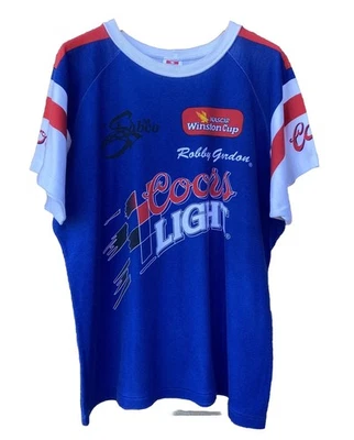 Винтажная футболка 1997 NASCAR Robby Gordon Coors Light Winston Cup размер Large/XL США - Изображение 1 из 4