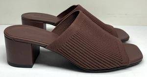 Everlane The Glove Mule Re-Knit Marrón Tacones Bloque Para Mujer 7 Elastizados Minimalista - Imagen 1 de 10