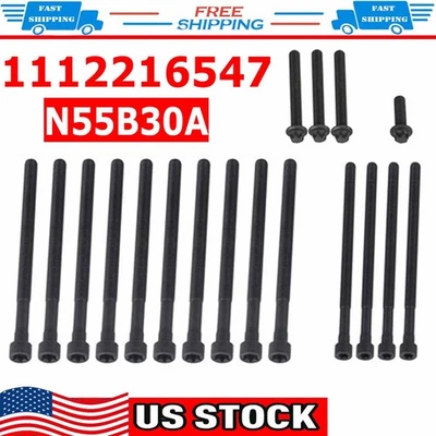 N55B30A 18PCS Engine Head Bolts Kit For BMW 135i 335i 325i X1 X3 X4 3.0L 10-19 Foto 1 de 4